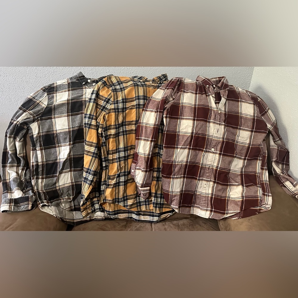 Lot of 3 Men’s Abercrombie & Fitch Soft AF Flannels